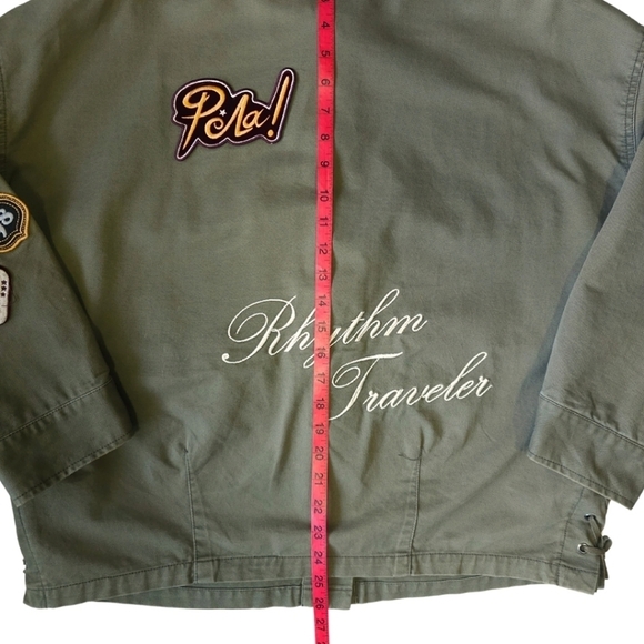 La Chapelle Oversized Grunge Army Green Jacket Size 36 Small - Picture 15 of 16
